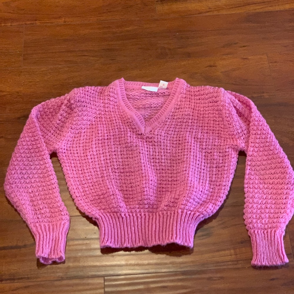 Temps en Temps Pink Crochet Long Sleeve